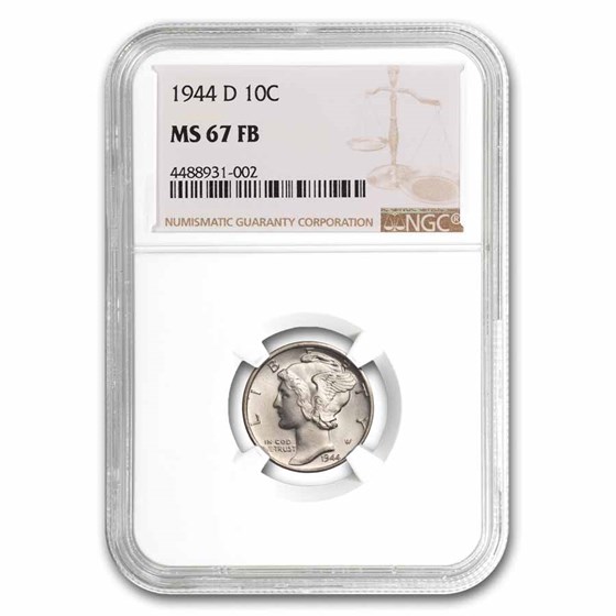 1944-D Mercury Dime MS-67 NGC (FB) 1944-D Mercury Dime MS-67 NGC (FB)